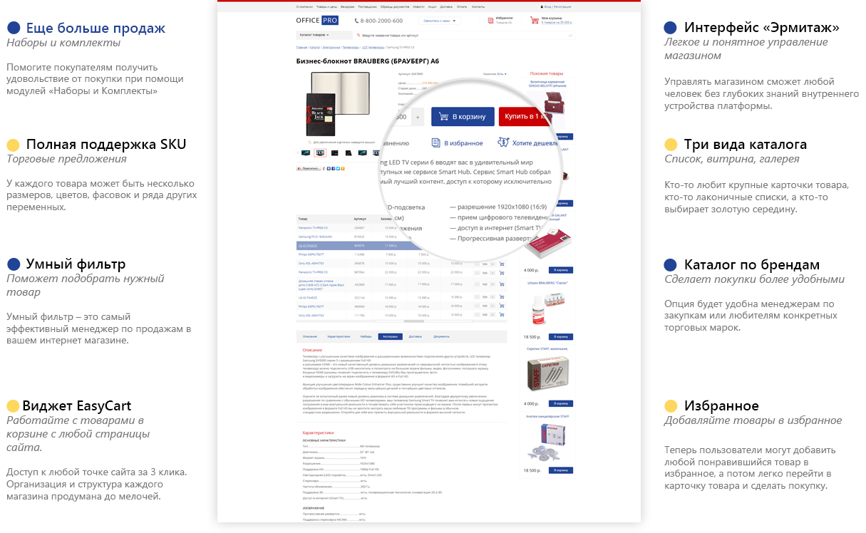 OfficePRO: расходные материалы для принтеров, канцтовары, офисная мебель. Готовый интернет магазин