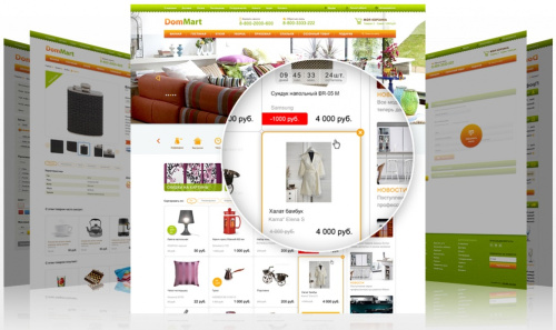 DomMart: товары для дома и интерьера, посуда. Шаблон на Битрикс (рус. + англ.)